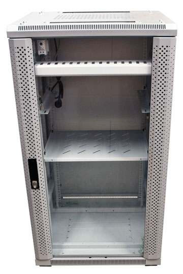 ALLNET 19"Schrank, 42HE, B600/T1200mm, Glastür, Lichtgrau, SNB-Serie,