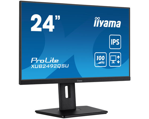 iiyama Prolite Panel IPS WQHD de 24" con concentrador USB, negro