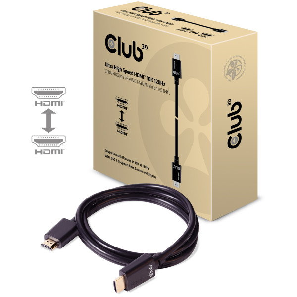 Club3D Cable HDMI de Ultra alta velocidad, 3m