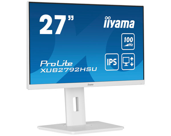 iiyama Prolite Panel Pantalla 27" IPS con soporte ajustable, blanco