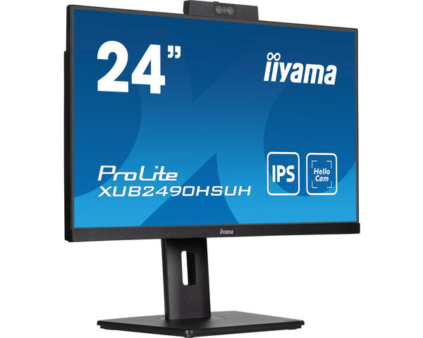 iiyama Prolite Monitor IPS de 24" con cámara Windows, negro