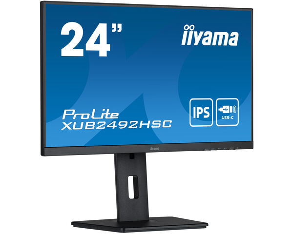 iiyama ProLite Monitor IPS 24" USB-C, negro