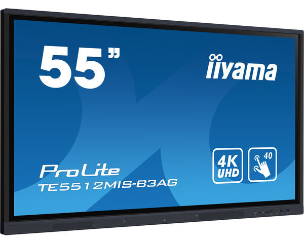 iiyama Prolite Pantalla táctil interactiva 4K UHD de 55", negro