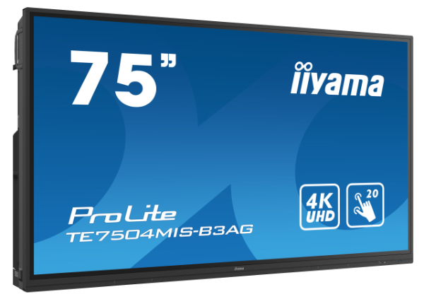 iiyama ProLite Pantalla táctil 4K UHD interactiva de 75", negro