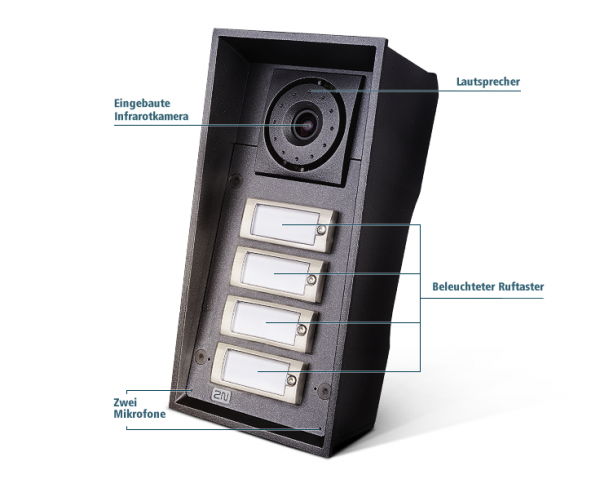 2N IP Force Videoportero - 4 Botones IP69 con cámara