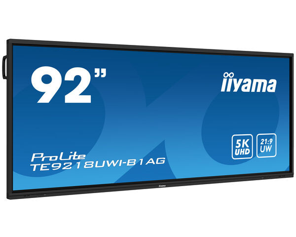 iiyama ProLite Pantalla interactiva Ultra Wide de 92" UHD 5K, negro