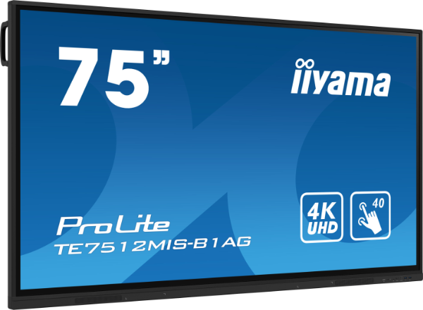 iiyama ProLite Pantalla táctil interactiva 75" 4K UHD, negro