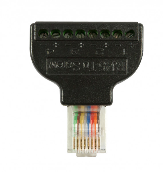 TP-Stecker TP, ungeschirmt, RJ-45 -> Terminalblock Schraubklemmen mit Schrauenzieher