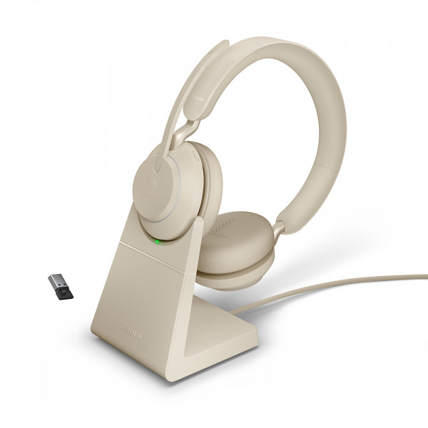 Jabra Evolve2 65 Link380a MS Stereo Soporte Beige