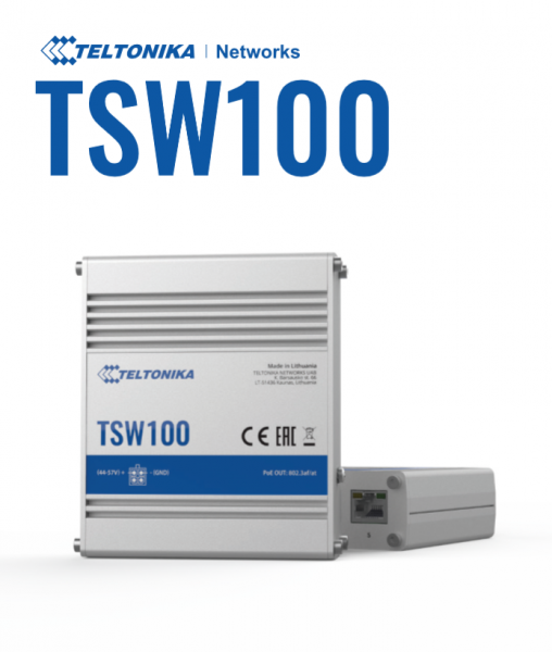 Teltonika TSW100 Switch Industrial 5x POE