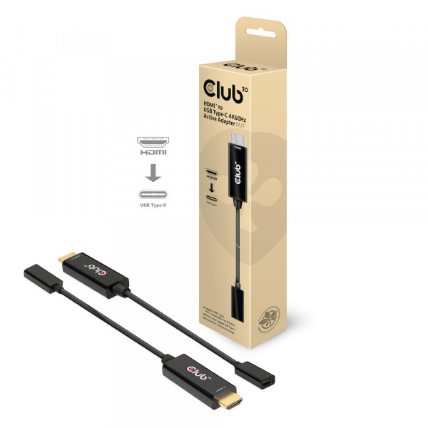 Club 3D Adaptador activo CAC-1333 HDMI a USB tipo C 4K60Hz