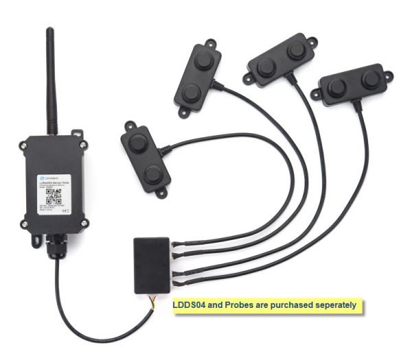 Dragino LDDS04 Sensor de distancia 4 canales LoRaWAN