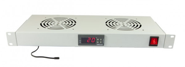 ALLNET 4x Ventiladores para rack 19" con termostato, gris