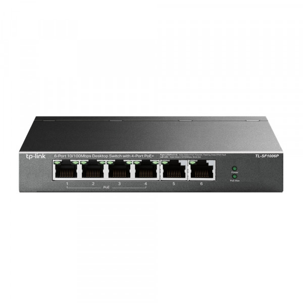 6-Port 10/100 Mbps Desktop Switch with 4-Port PoE+