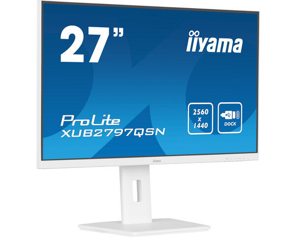 iiyama ProLite Pantalla 27" WQHD IPS con USB-C dock y RJ45, blanco