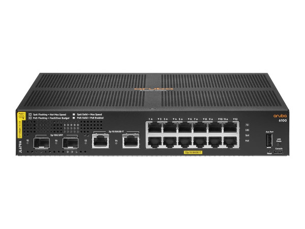 HP Aruba JL679A Switch 6100 12 G Clase 4 PoE