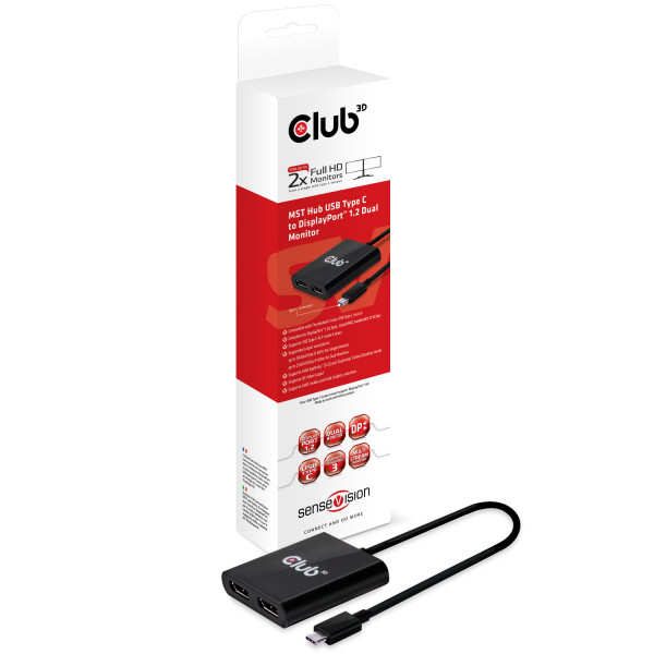 Club 3D MST Hub USB 3.1 Gen1 Tipo C a DisplayPort™ 1.2 Doble Pantalla