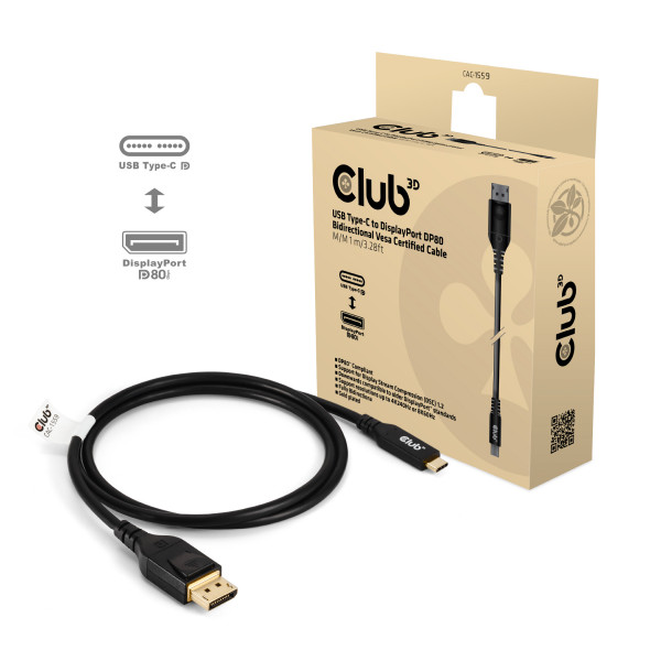 Club 3D Cable USB Tipo-C a DisplayPort 2.1, 1m