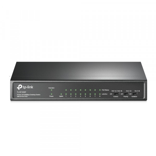 9-Port 10/100 Mbps Desktop Switch with 8-Port PoE+