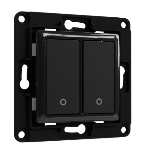 Shelly Interruptor de pared 2 Botones, Negro