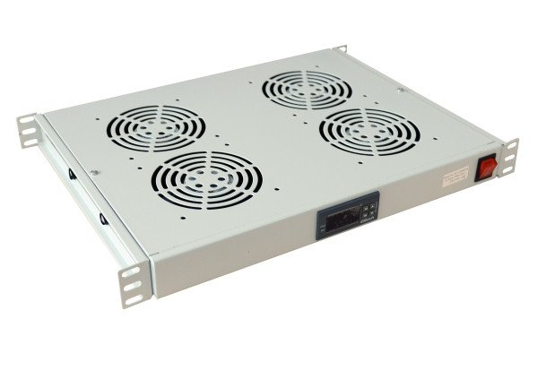 ALLNET 4x Ventiladores para rack 19" con termostato, gris