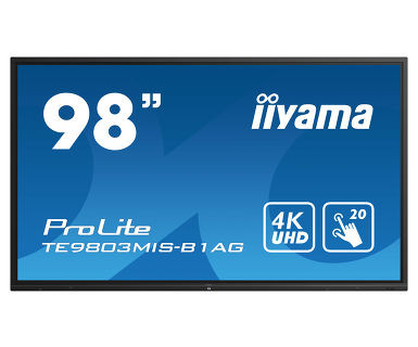 iiyama ProLite Pantalla táctil 4K UHD LCD interactivo de 98", negro