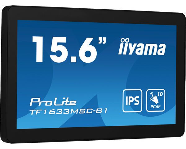 iiyama ProLite Monitor open frame multitáctil PCAP de 15.6", negro