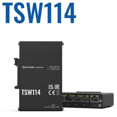 Teltonika TSW114 Switch 5x Gigabit carril DIN