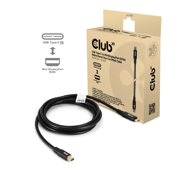 Club 3D Cable USB Tipo-C a Mini DisplayPort 2.1, 2m