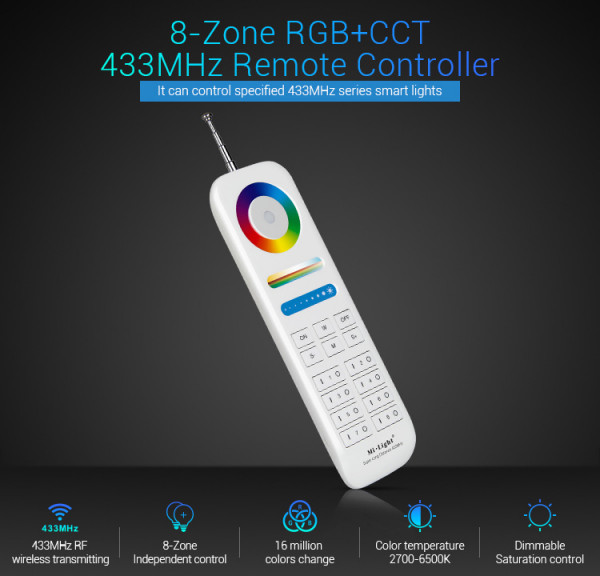 MiBoxer Control remoto LoRa de 8 zonas