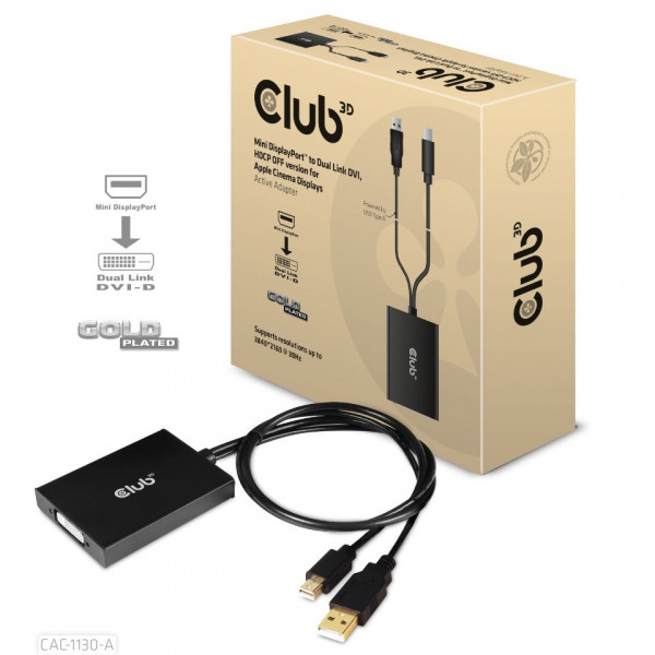 Club3D Convertidor Mini DisplayPort a Dual Link DVI