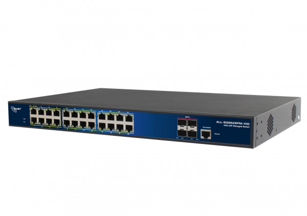 ALLNET Switch full managed 24 Port Gigabit 370W / 24x PoE+ /