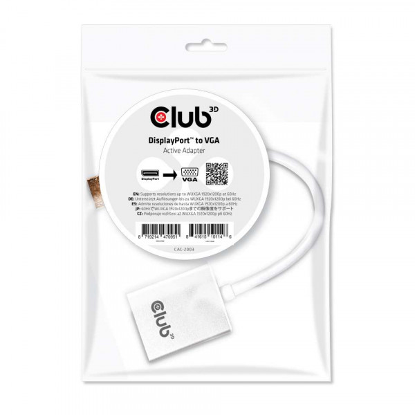 Club3D Adaptador activo Displayport a VGA