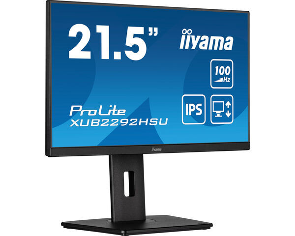 iiyama ProLite Panel IPS de 21.5" con soporte ajustable, negro